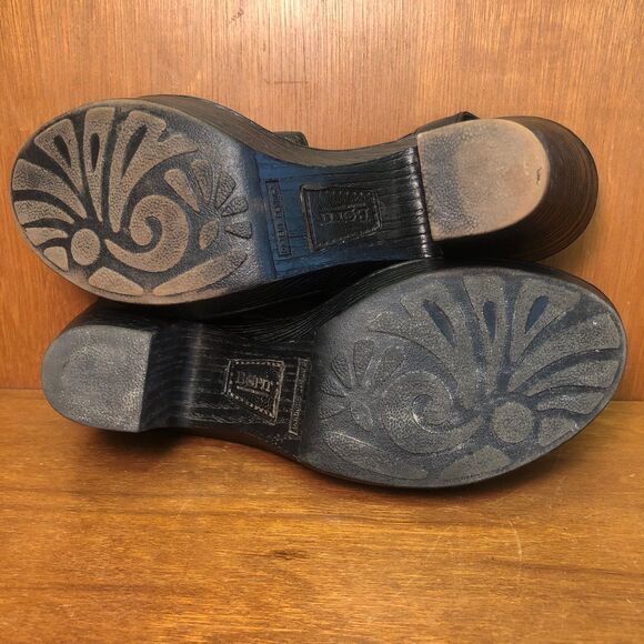 90s Y2K Børn Braided Leather Platform Sandals, Black Chunky Block Heel Size 9 - Picture 8 of 11